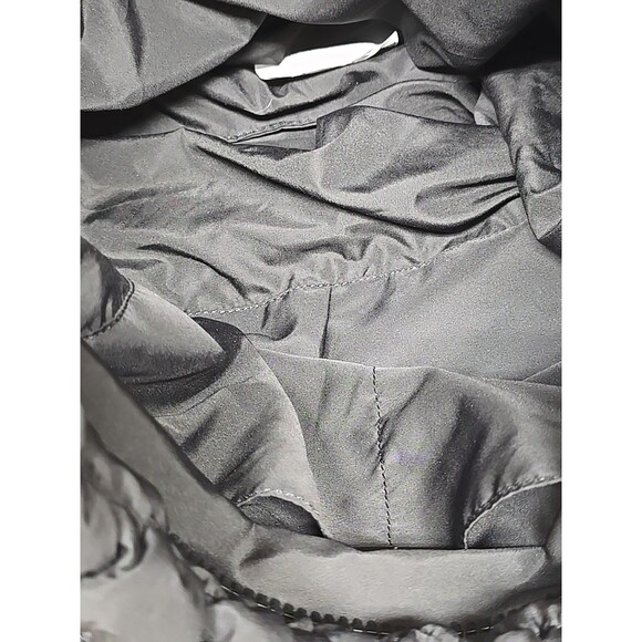 Black Quilted Puffer Tote Bag Top & Front Zip Inside Pockets Shopping Handbag - Picture 4 of 6